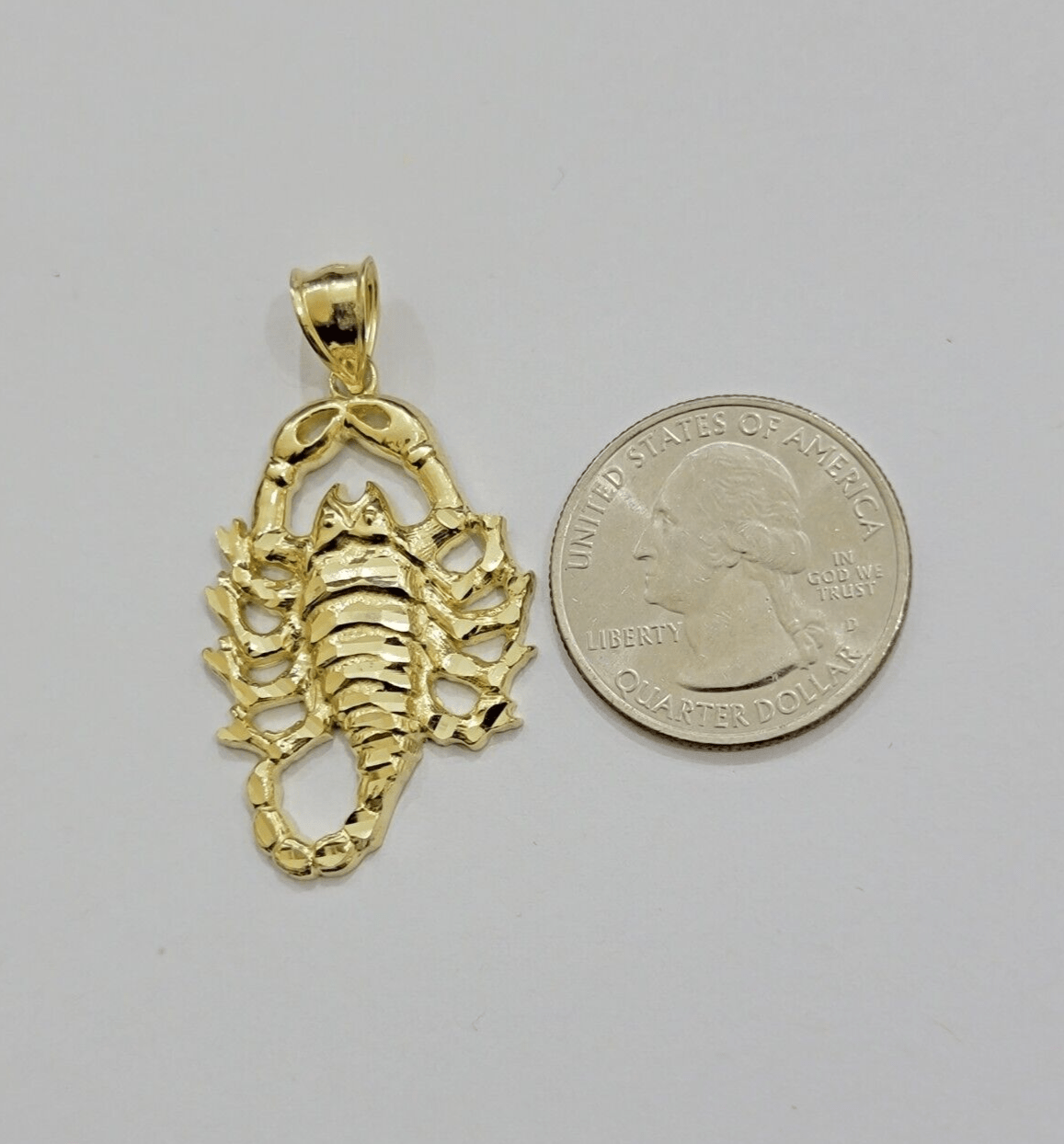 10k Scorpio Charm Pendant 1.8'' Real 10kt Yellow Gold For Chain & Necklace SALE - GoldenlinQ